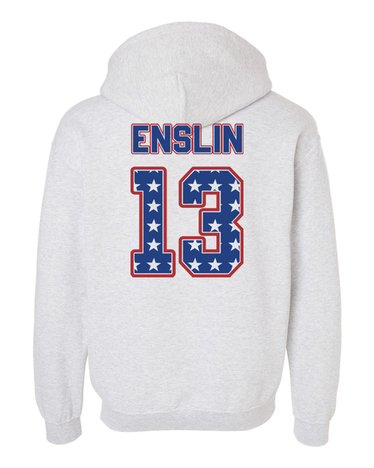 USA: Unisex Hooded Sweatshirt - COLOR: Ash